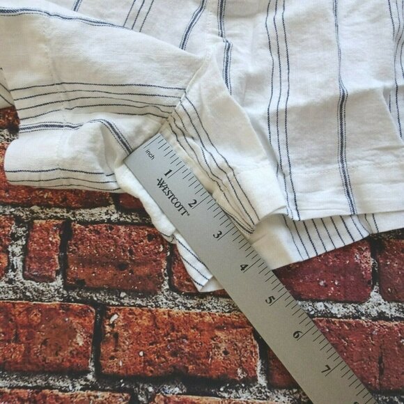 New Madewell Women's Paperbag Shorts Linen Cotton Stripes  High Rise Fashion  XL - Picture 11 of 12